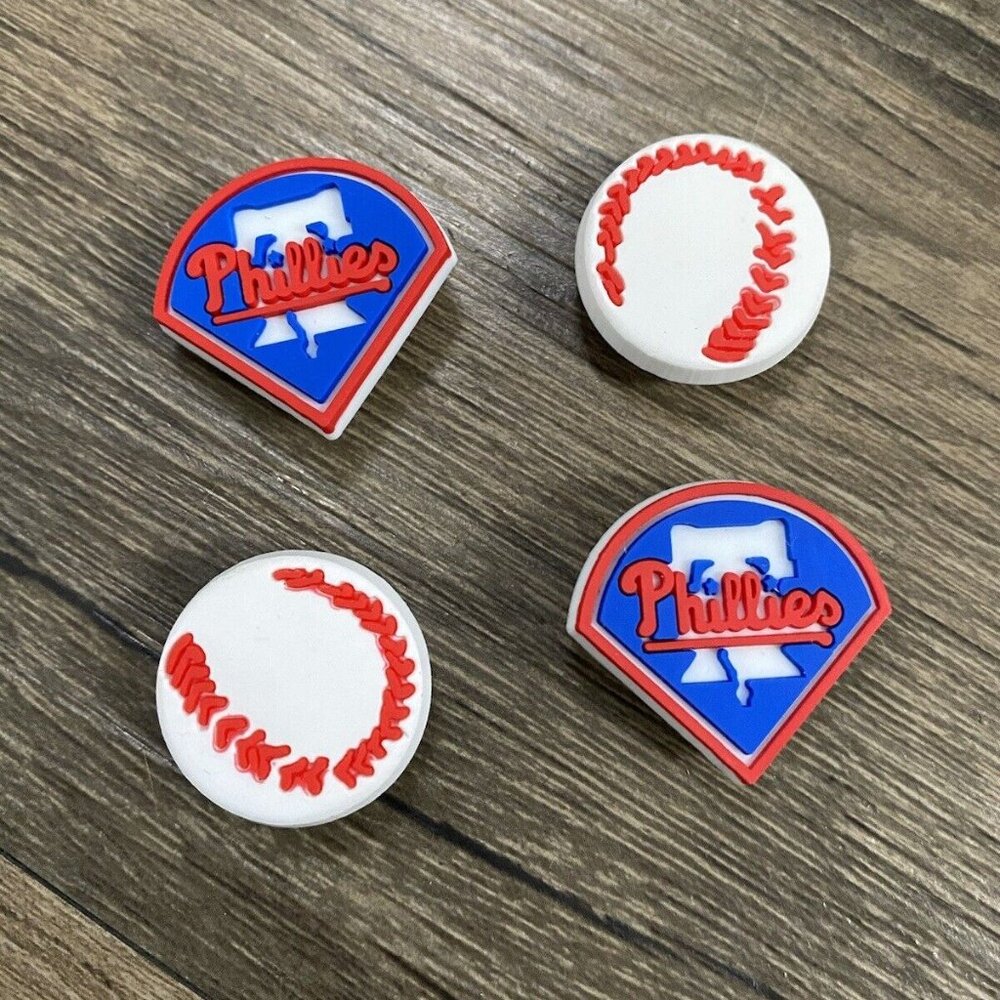PHILADELPHIA PHILLIES SET OF 4 SHOE CHARMS FOR CROCS